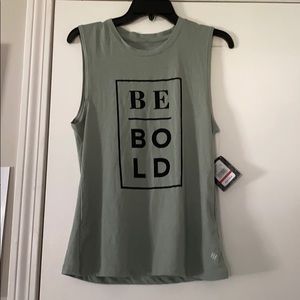 “BE BOLD” Nichole Miller Army green tank top!